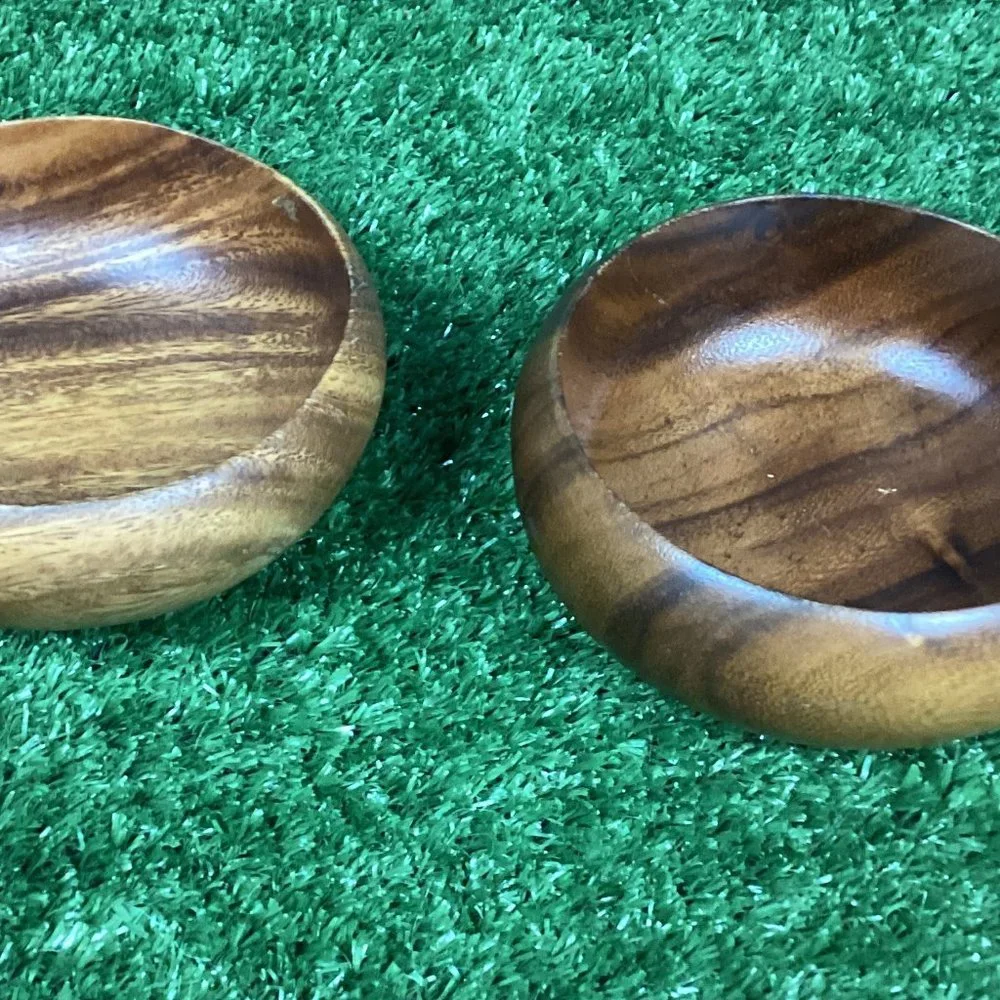 Vintage Monkeypod Wood Bowls (4)